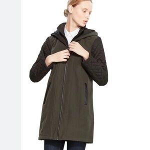 Michael Michael Kors XS Black Mixed Media Soft Shell Trench Coat Jacket